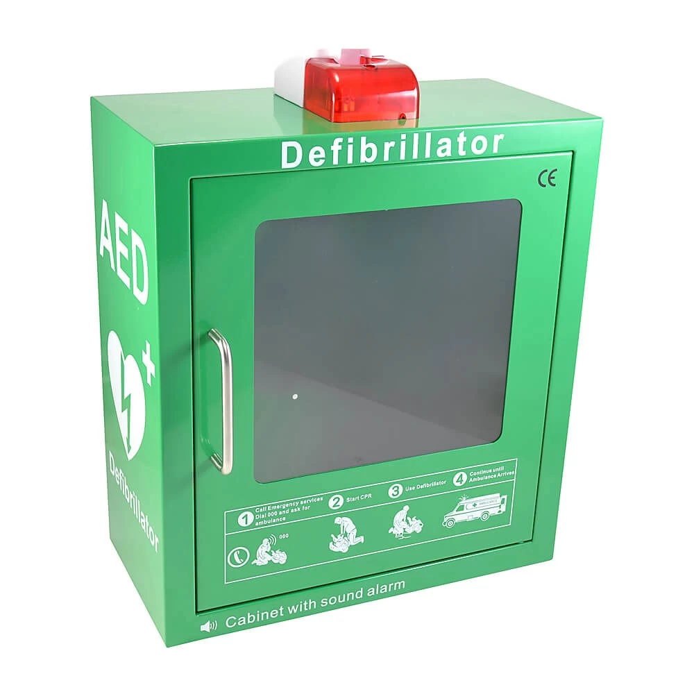 AED Green Wall Cabinet With Alarm And Light
