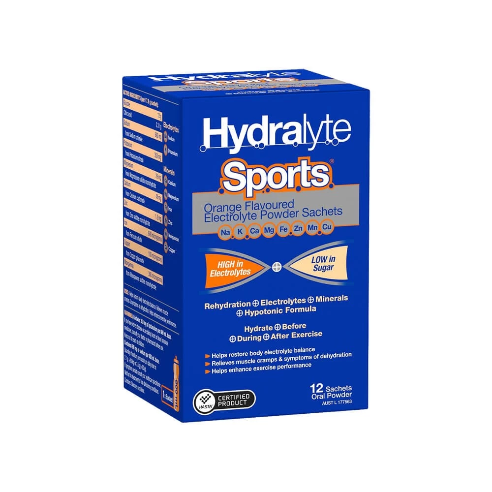 Hydralyte Sports Sachets (12) - Orange