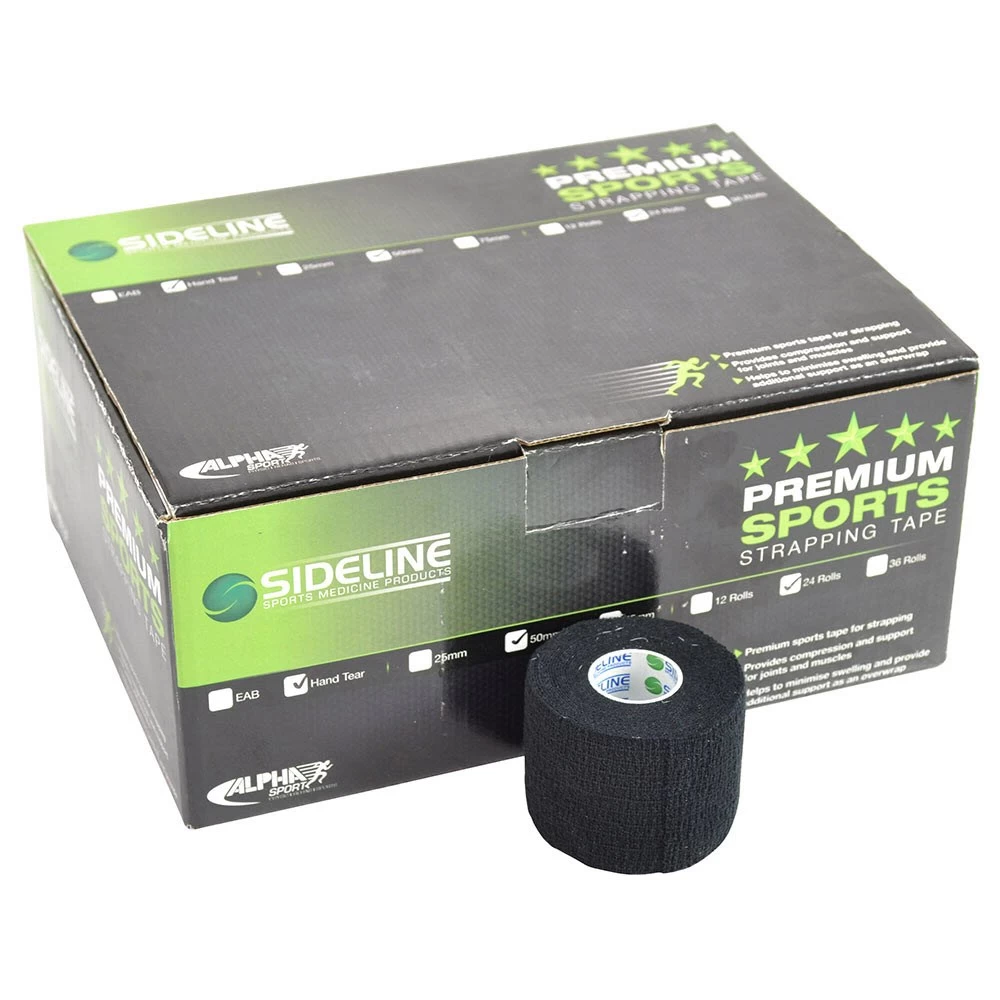 Sideline Hand Tear 5cm X 6.9m Black