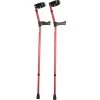 Double Adjustable Elbow Crutches With Anatomical Grip Adult [Rocket Red]
