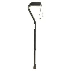 Offset Handle Walking Stick - Black