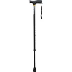 Soft Grip Walking Stick With T-Shaped Handle [Black]